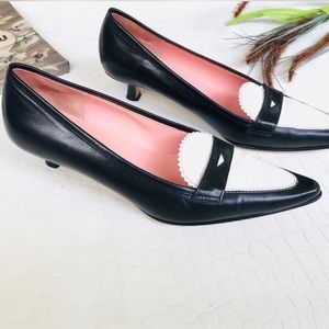Circa Joan and David Kitten Heeled Two-Tone Loafer
